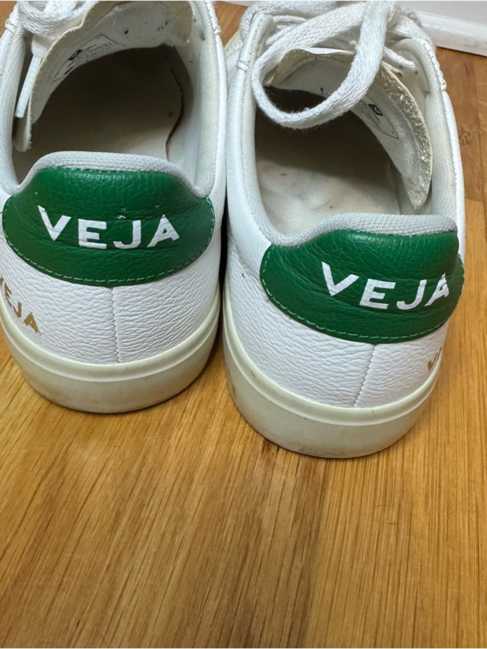 Veja Campo Leather Sneakers - White Black Emeraude Green - Women’s 7 / EU 38 - Picture 7 of 14